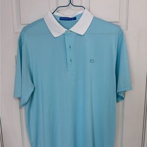 Southern Tide Sky Blue Polo with White Collar